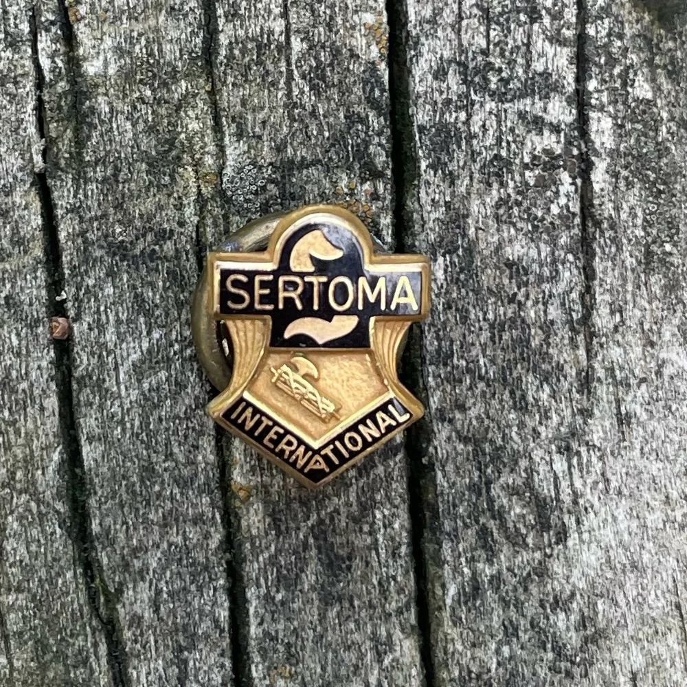 Vintage 60s Sertoma International Lapel Pin Tie Tac Gold Filled